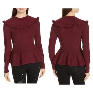 Ted Baker London Elsahi Yoke Detail Peplum Sweater